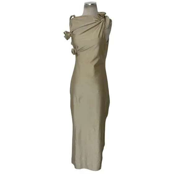 Coperni Gold Asymmetrical Gown with Slit - Picture 6 of 16